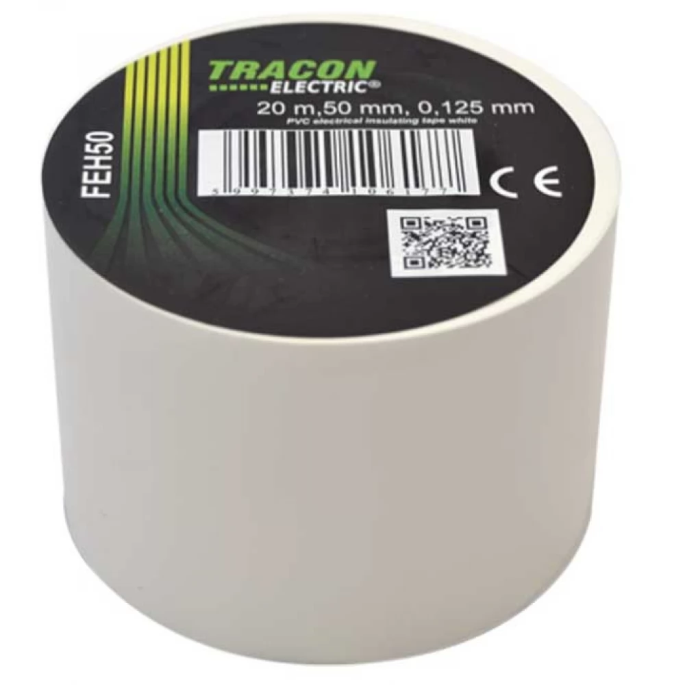 TRACON FEH50 szigetelőszalag 20 mm x 50 m fehér