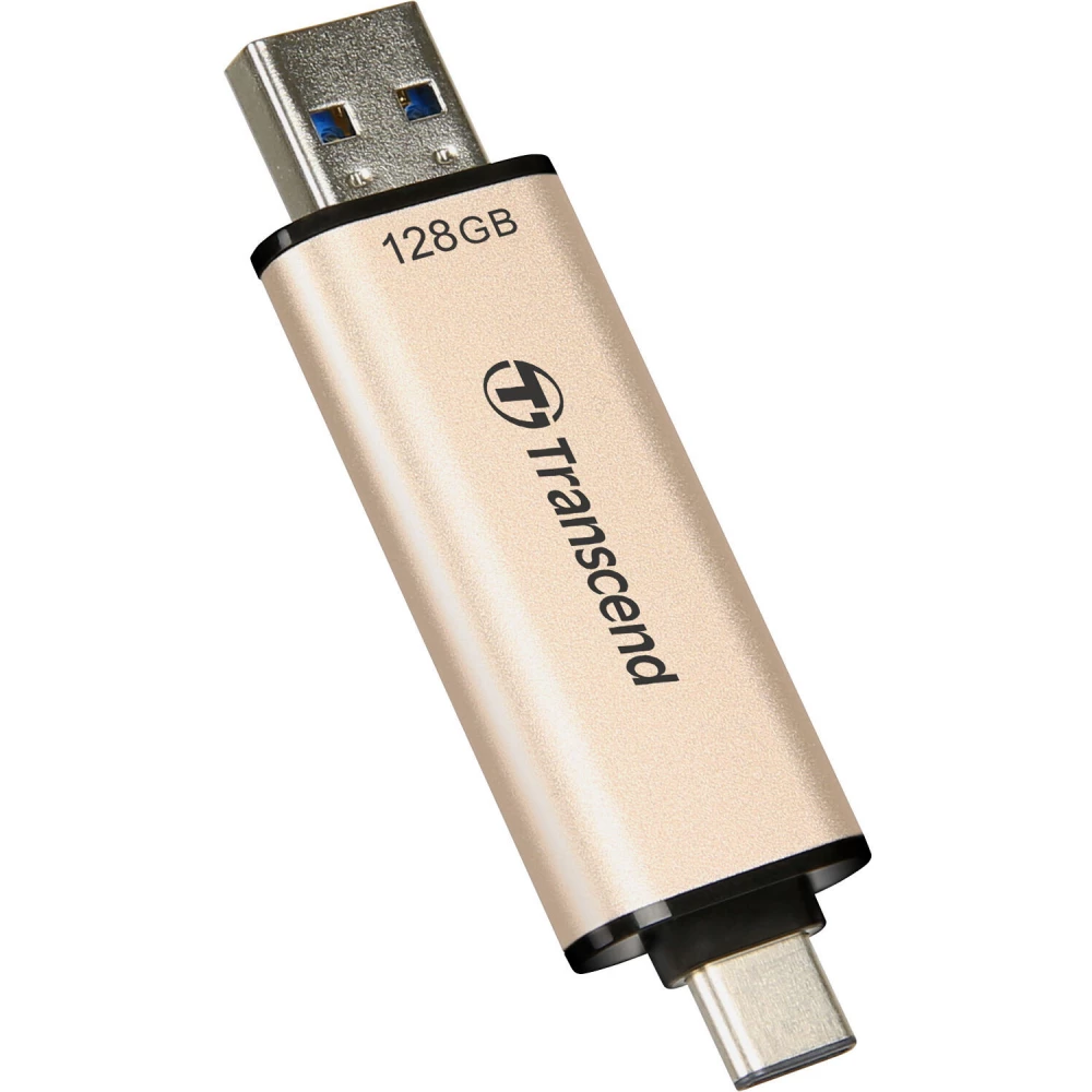 TRANSCEND JetFlash 930C 128GB USB 3.0 + USB 3.0 Type C Fekete-Arany