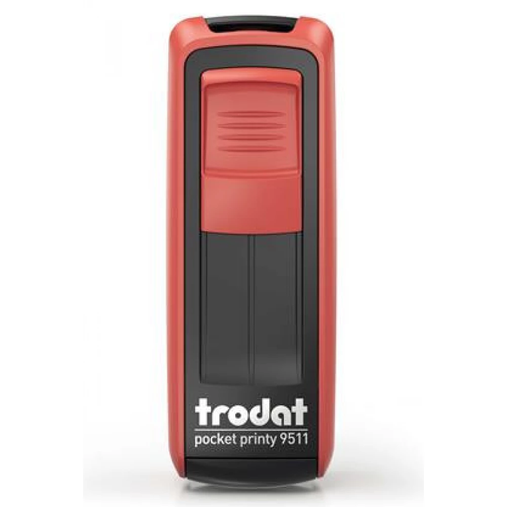 TRODAT Bélyegző Pocket Printy 9511 piros ház fekete párnával
