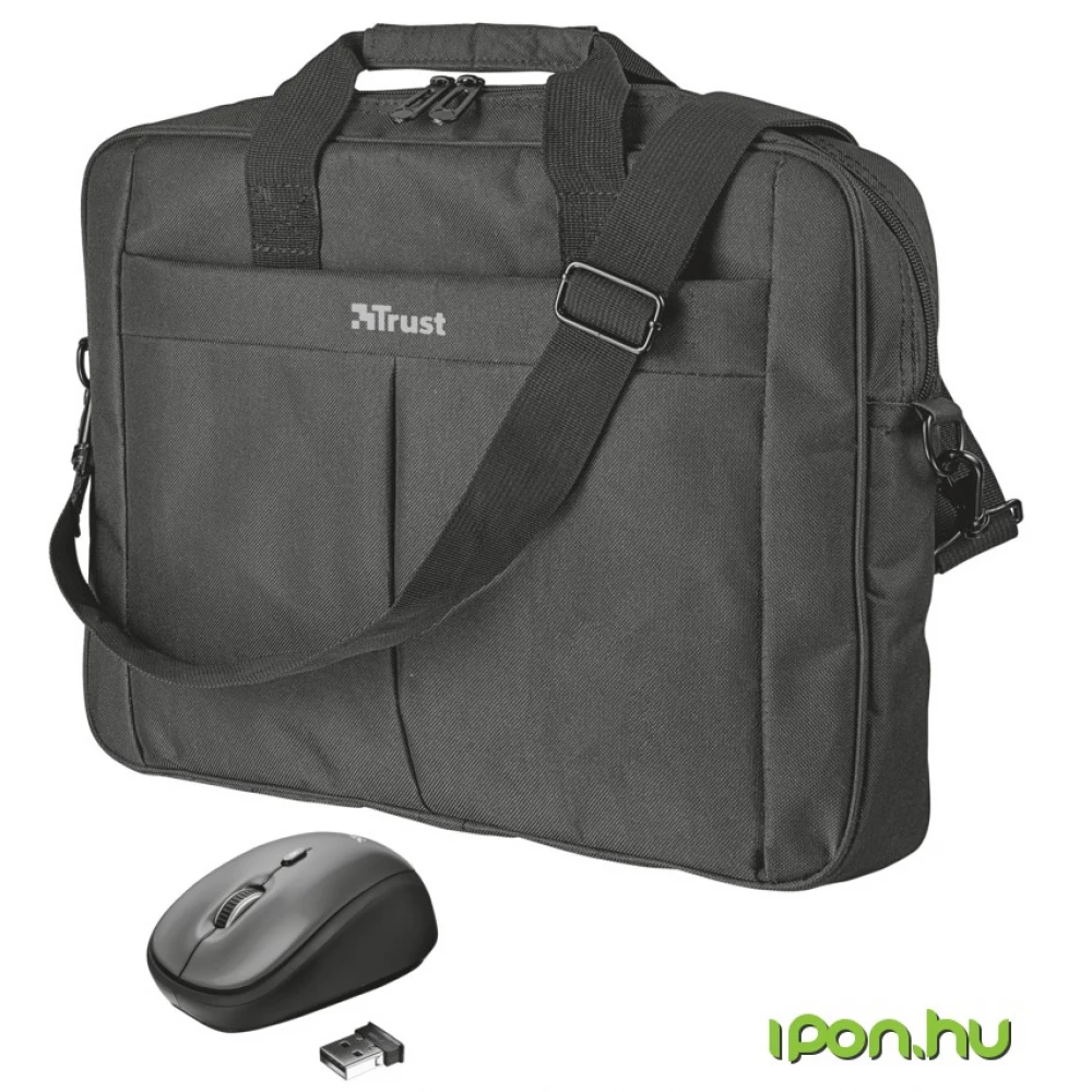 TRUST 21685 Primo Bag with wireless mouse 16" fekete