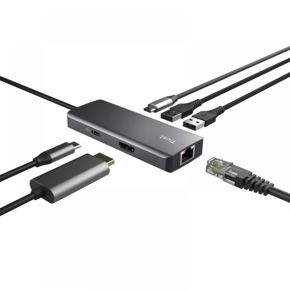 TRUST 24968 Dalyx 6-in-1 USB-C Multi-Port Adapter