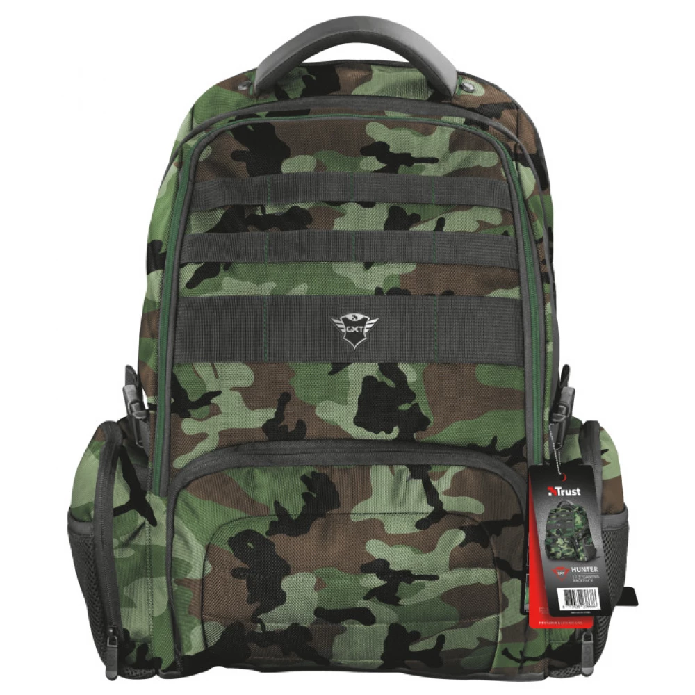 TRUST GXT 1250G Hunter Gaming Backpack for laptops 17.3" zöld camo