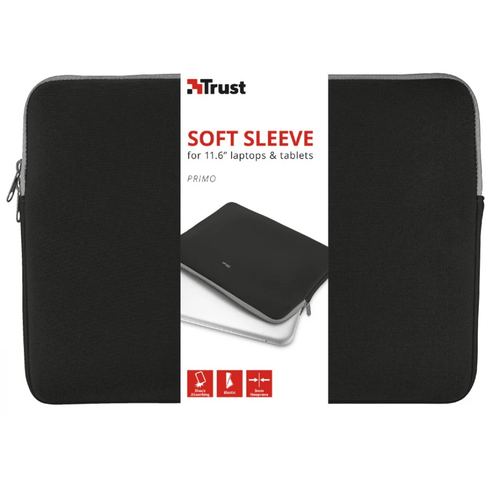 TRUST Primo Soft Sleeve for laptops and tablets 11.6" fekete