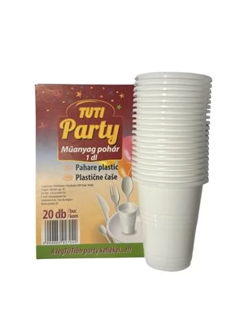 TUTI Party Műanyag pohár 1dl 20db
