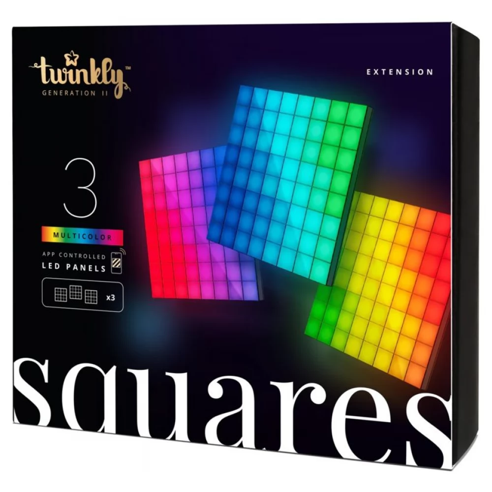 TWINKLY Squares okos LED-Panel bővítőcsomag 3 darabos