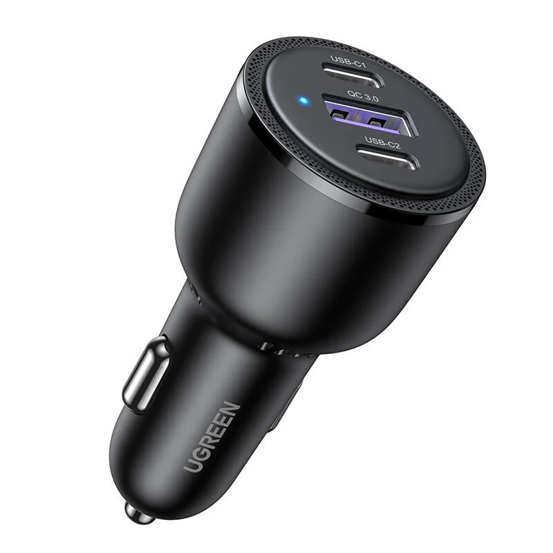 UGREEN 2x USB-C + USB 69W autós töltő