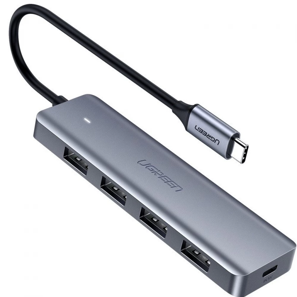 UGREEN 4 az 1-ben hub adapter USB-C - 4x USB 3.0 + micro USB v2 szürke