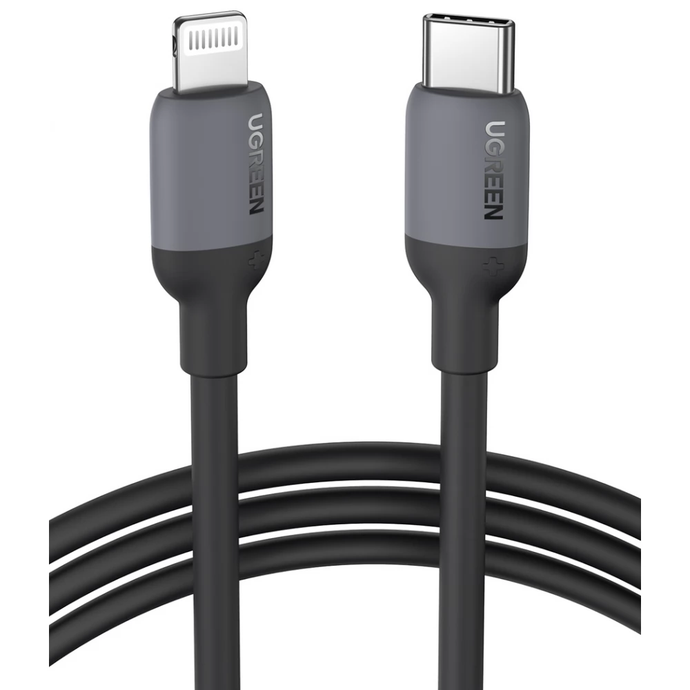 UGREEN USB 2.0 Type C Lightning Töltő/adat Fekete 1m 20304