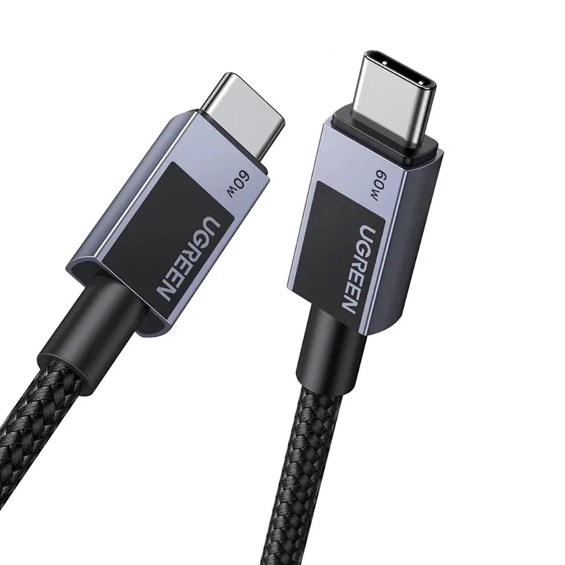 UGREEN USB 2.0 Type C Összekötő Fekete 2m 55775