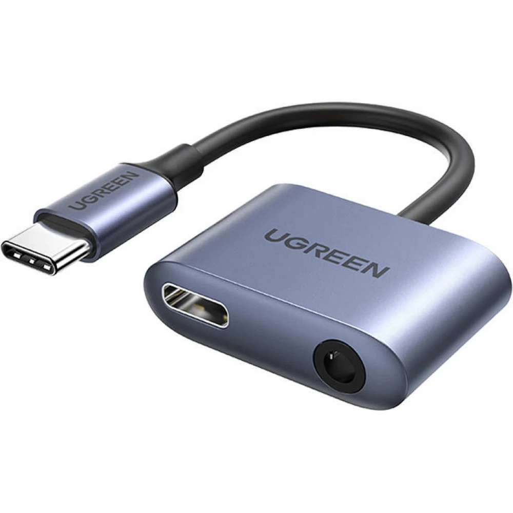 UGREEN USB 2.0 Type C USB 2.0 Type C + Jack Átalakító Szürke 10cm 6957303861644