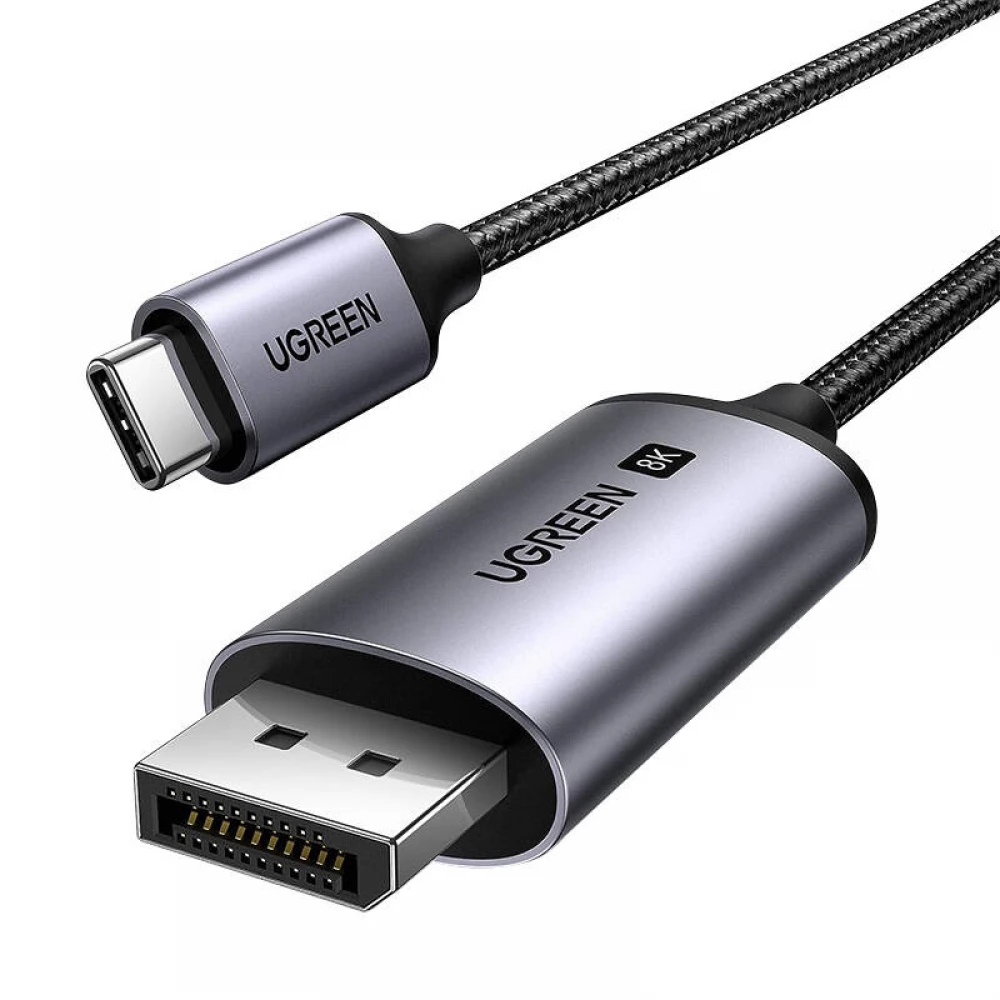 UGREEN USB 3.0 Type C DisplayPort 1.4 Átalakító Fekete 1m 25157