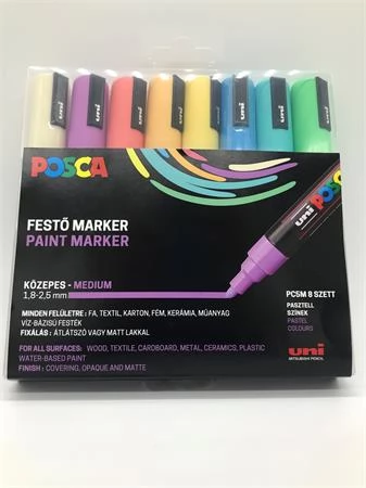 UNI Posca PC-5M Dekormarker 1.8-2.5 mm 8 pasztell szín