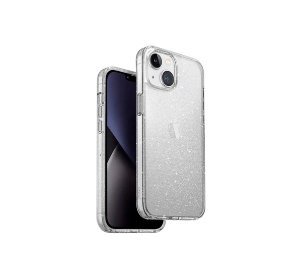 UNIQ Lifepro Xtreme Tinsel Apple iPhone 14 Plus csillámos szilikon tok átlátszó