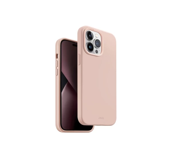 UNIQ Lino Apple iPhone 14 Pro Max szilikon tok rózsaszín
