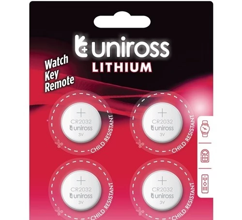 UNIROSS CR2032 3V lithium gombelem (CR) 4db