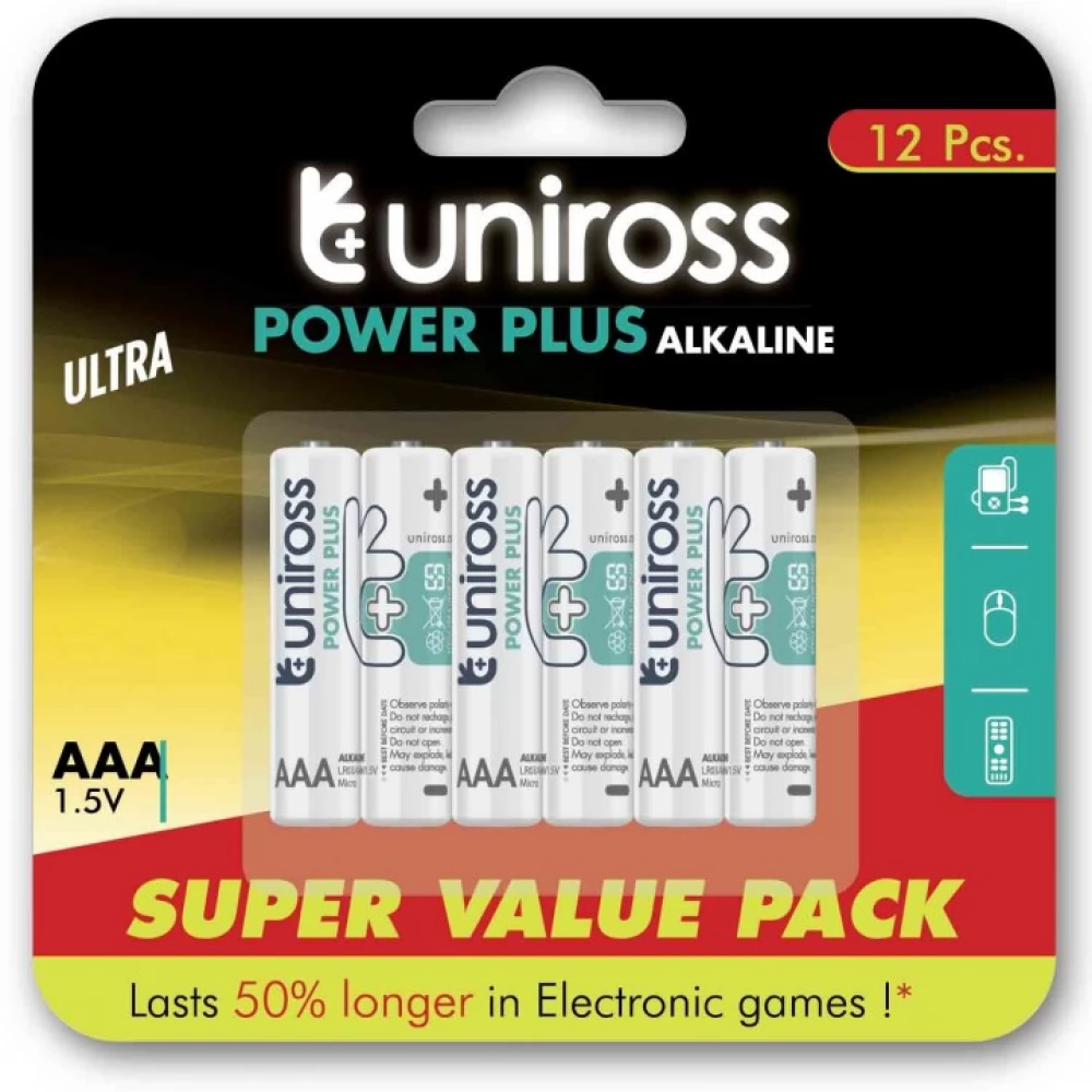 UNIROSS Power Plus mikro ceruza elem (AAA) 12db