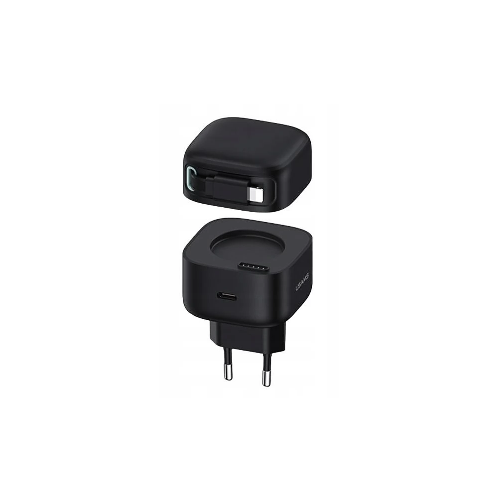 USAMS 35W USB Type-C GaN Hálózati töltő + Lightning kábel fekete