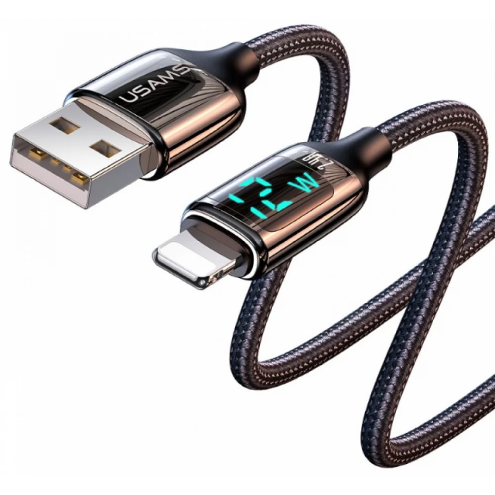 USAMS USB Lightning Töltő/adat Fekete 1.2m SJ543USB01