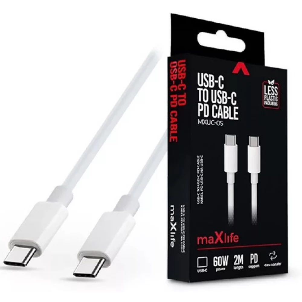 USB 2.0 Type C Összekötő Fehér 2m TF-0180