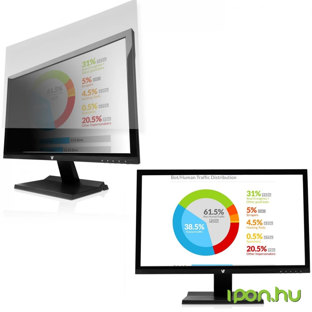 V7 24" (16:10) Widescreen Privacy Filter for Desktop Displays
