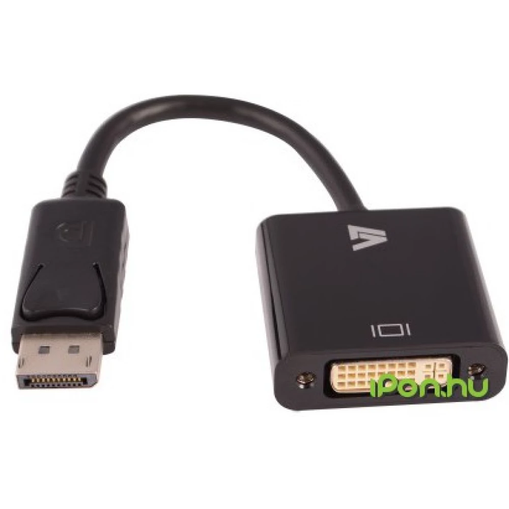 V7 DisplayPort DVI-I Átalakító Fekete 20cm CBLDPDVI-1E
