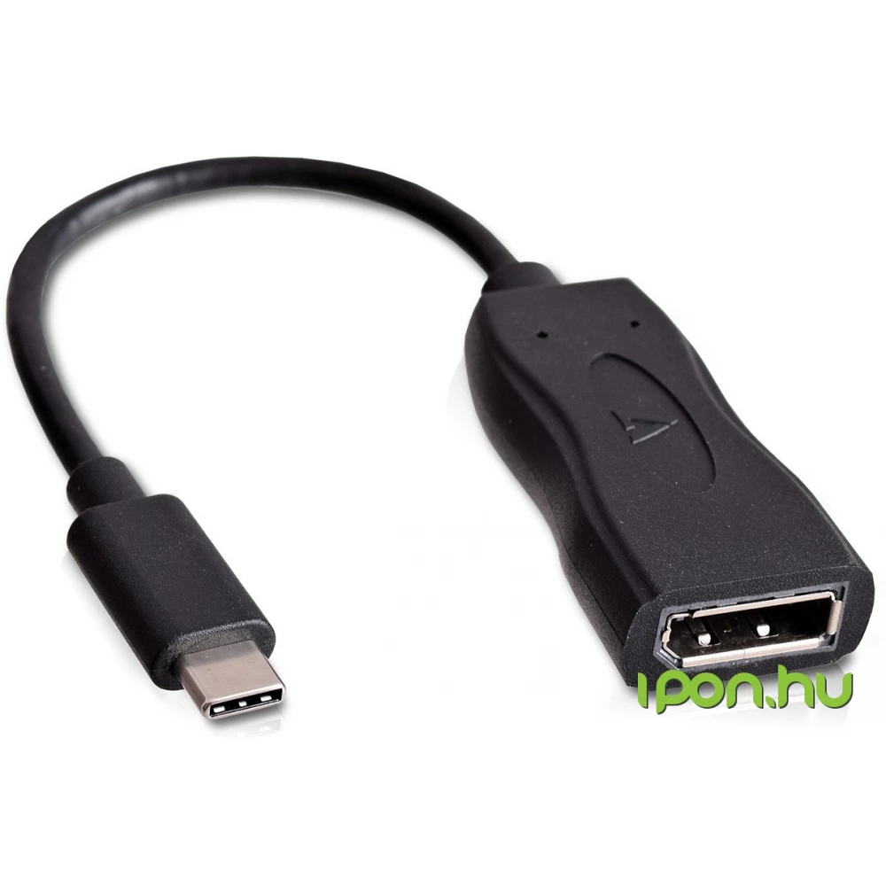 V7 USB 2.0 Type C DisplayPort Átalakító Fekete 10cm V7UCDP-BLK-1E