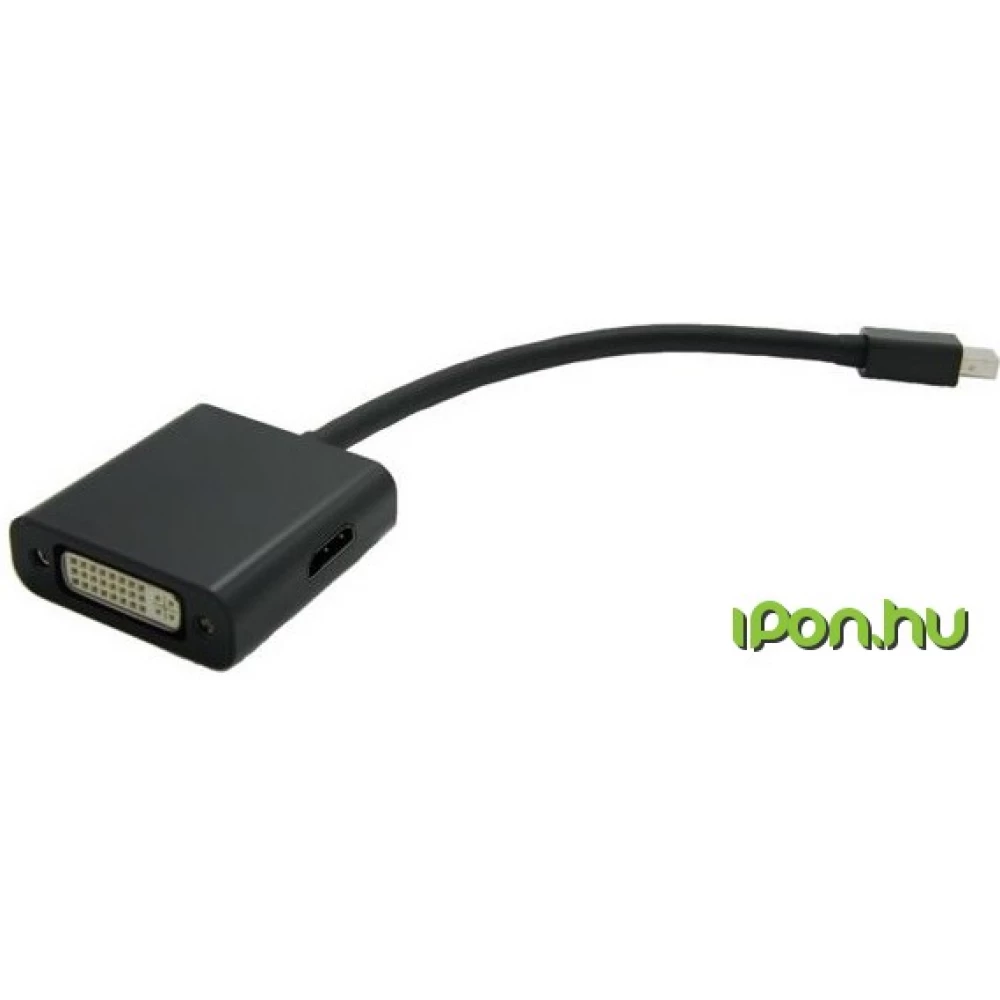 VALUELINE Mini DisplayPort HDMI + DisplayPort + DVI Átalakító Fekete 10cm 12.99.3150-20
