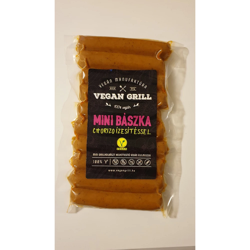 Vegán manufaktúra Vegan grill mini bászka chorizo ízesítéssel 180 g