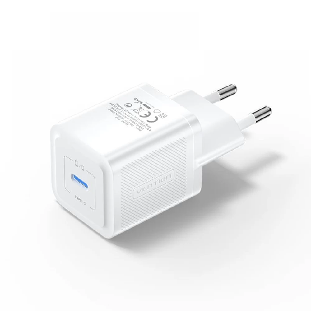 VENTION 1-Port USB-C GaN Charger (20W) EU fehér