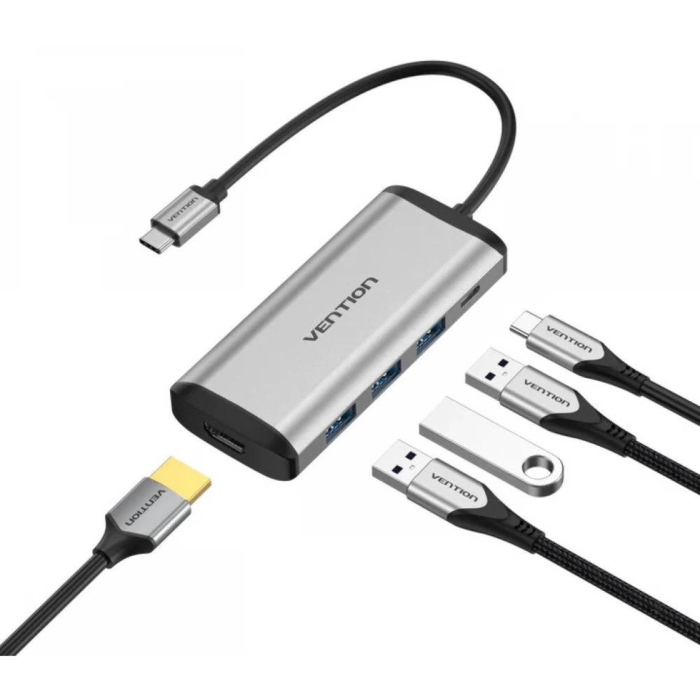 VENTION CNBHB Type-C to HDMI/USB3.0x3/PD Converter