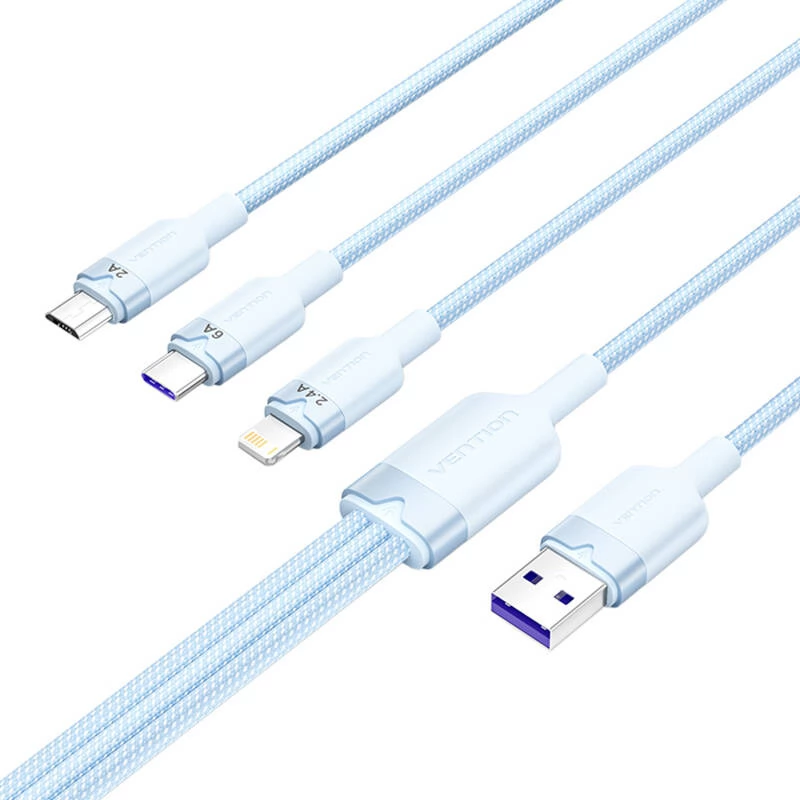 VENTION USB Lightning + Micro USB + USB Type C Átalakító Kék 1.5m CTRLG