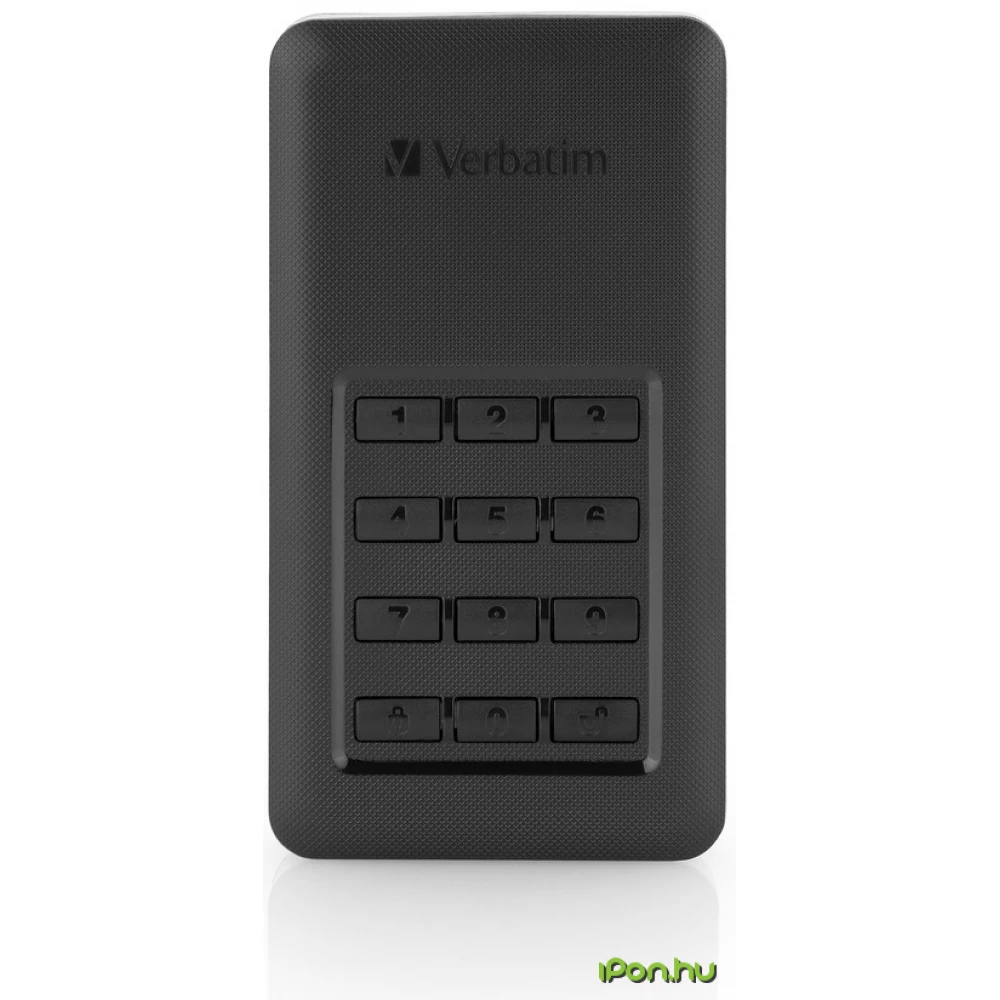 VERBATIM 256GB Store n Go Portable SSD with Keypad Access USB 3.0 Fekete-Szürke 53402
