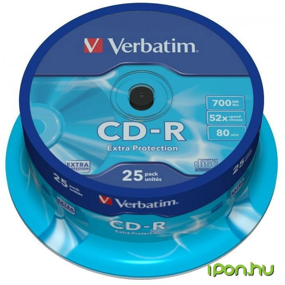 VERBATIM CD-R 52x 25db Extra Protection hengeres