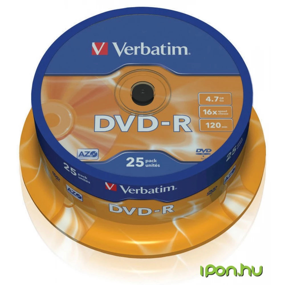 VERBATIM DVD-R 16x 25db hengeres