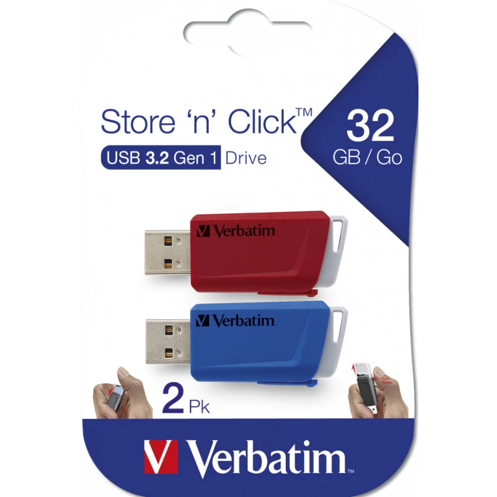 VERBATIM Store n Click 32GB USB 3.0 Piros-Kék