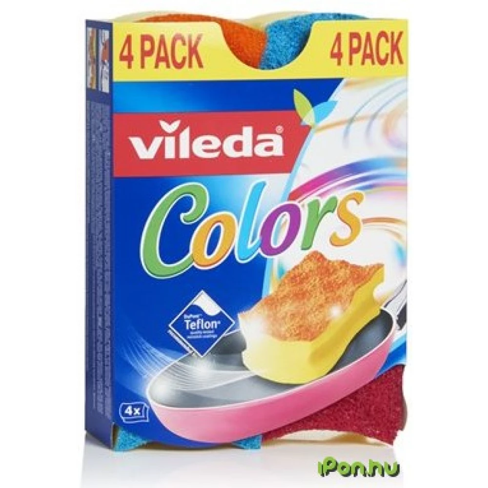 VILEDA Pure Active Colors Mosogatószivacs 3+1 db