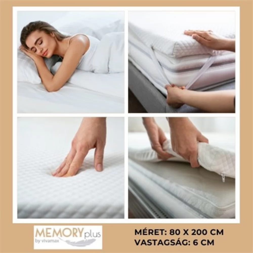 VIVAMAX Memóriahabos fedőmatrac (80x200x6cm)