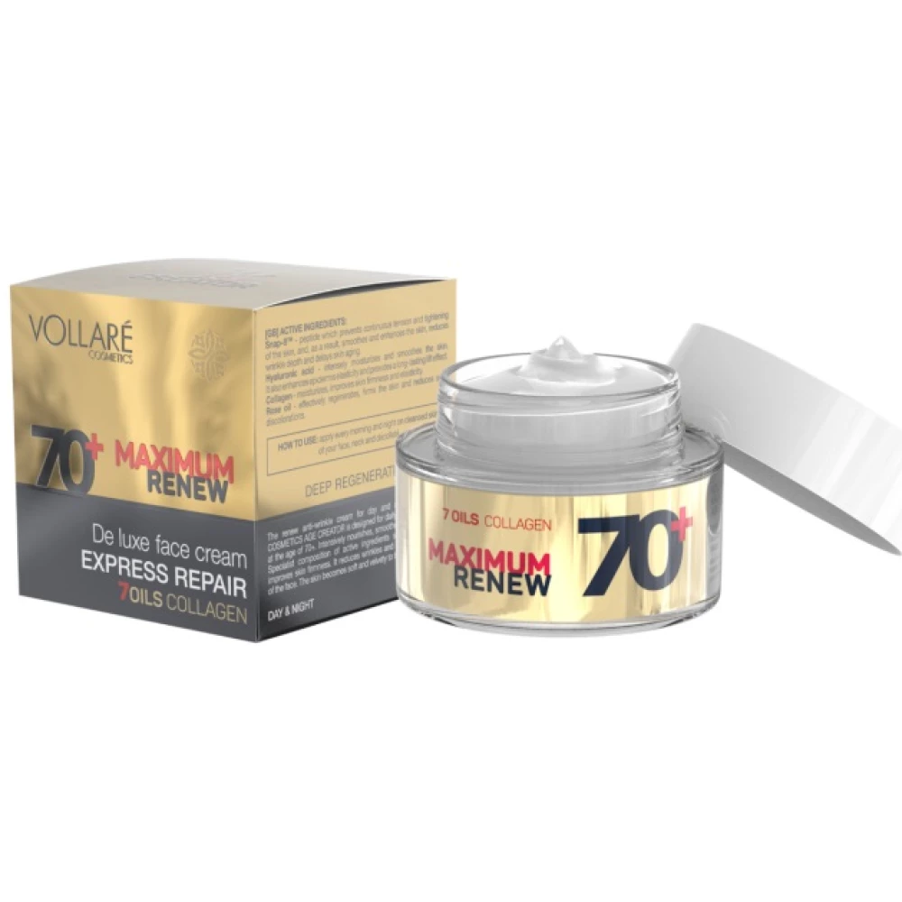 Vollare age creator 70+ kollagénes argán olajos és hyaluronsavas ránctalanító és lifting hatású arckrém 50 ml