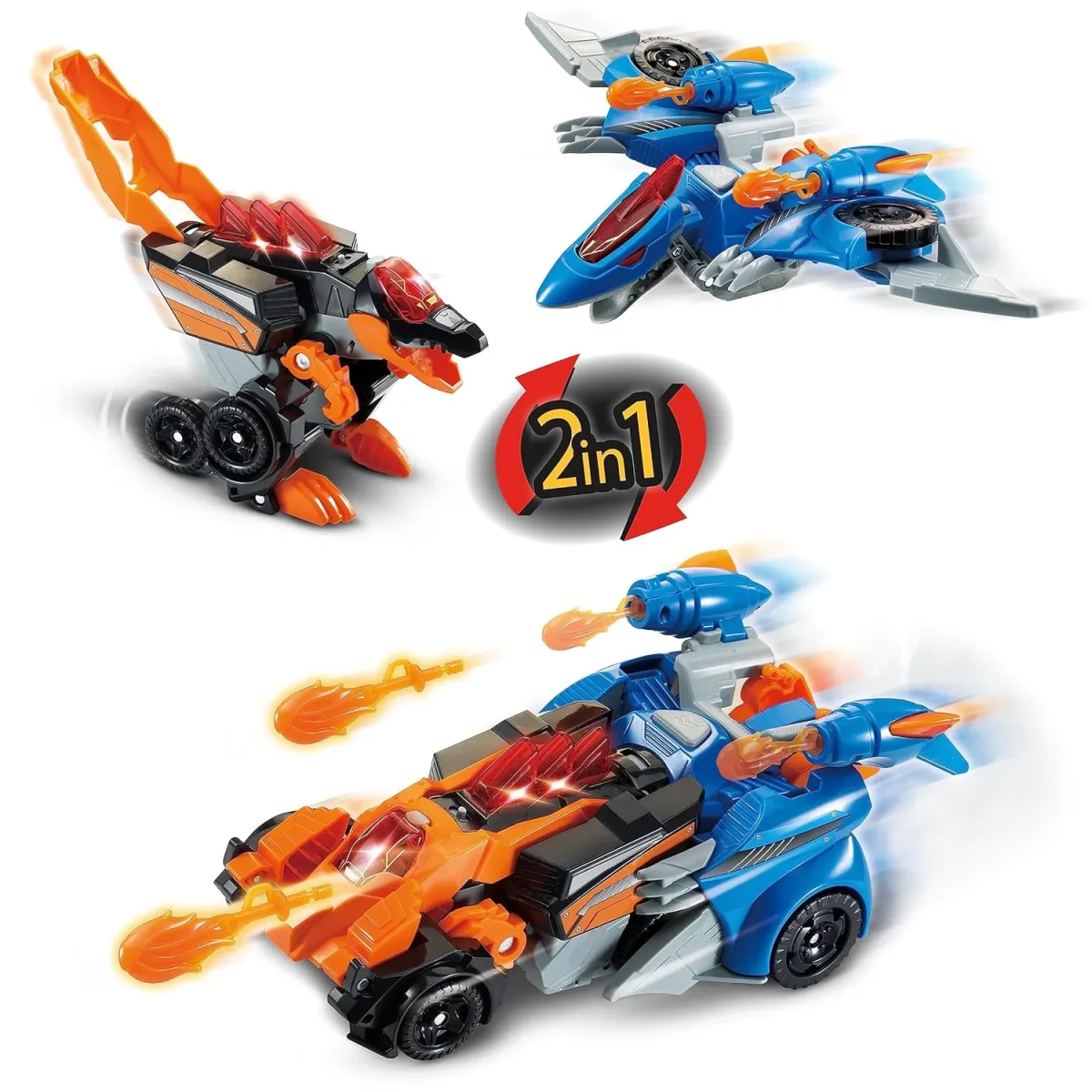 VTECH Switch & Go dinoszauruszok - Spinosaurus és Pterodaktylus 2 az 1-ben robot készlet