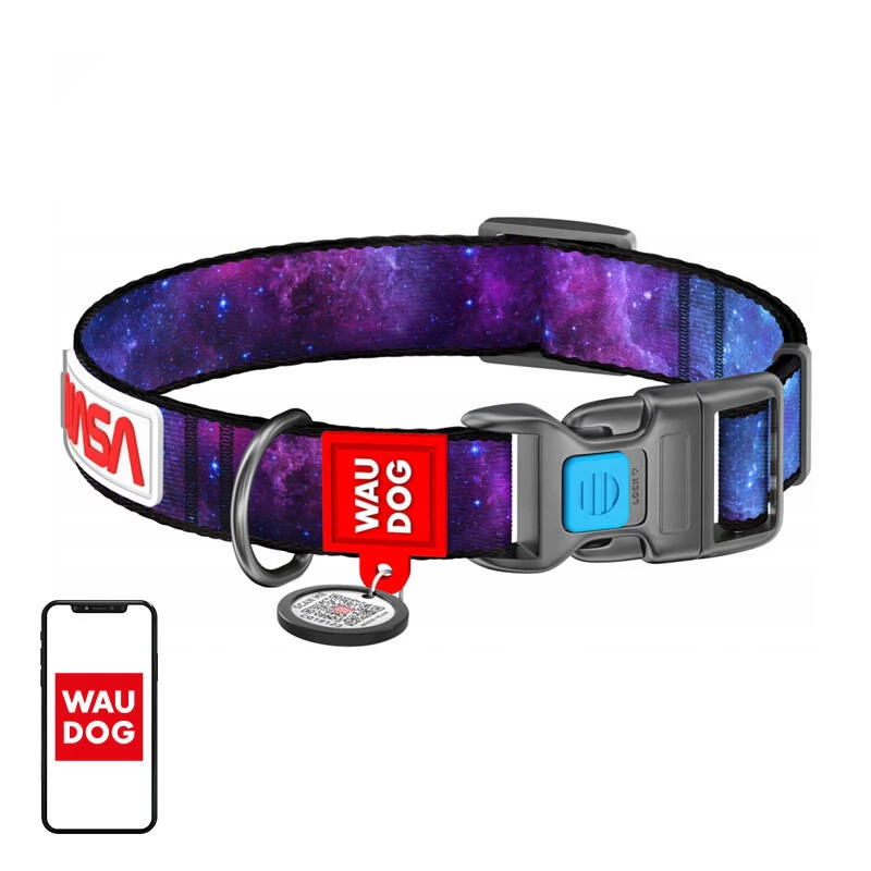 WAUDOG 4503-0148 NASA21 Nylon dog collar with QR code L