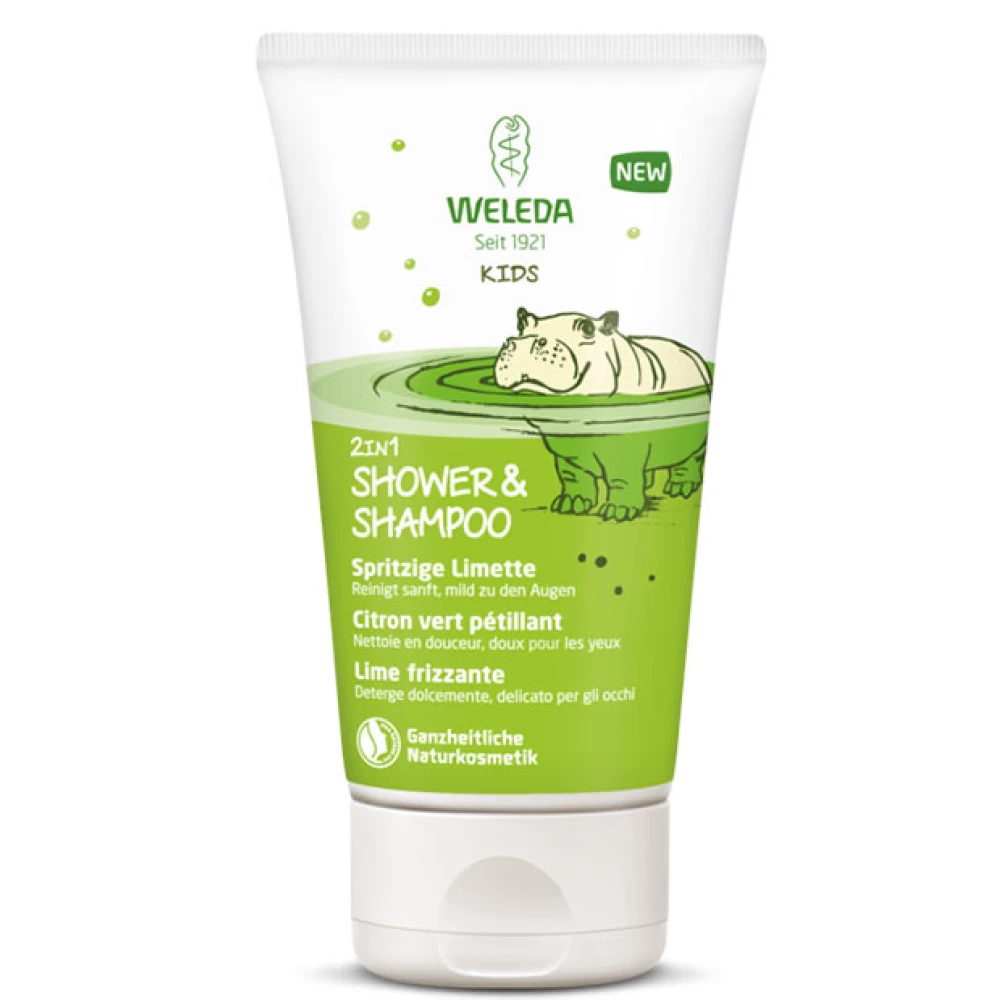 Weleda kids 2in1 pezsdítő lime gyermek tusfürdő és sampon 150 ml