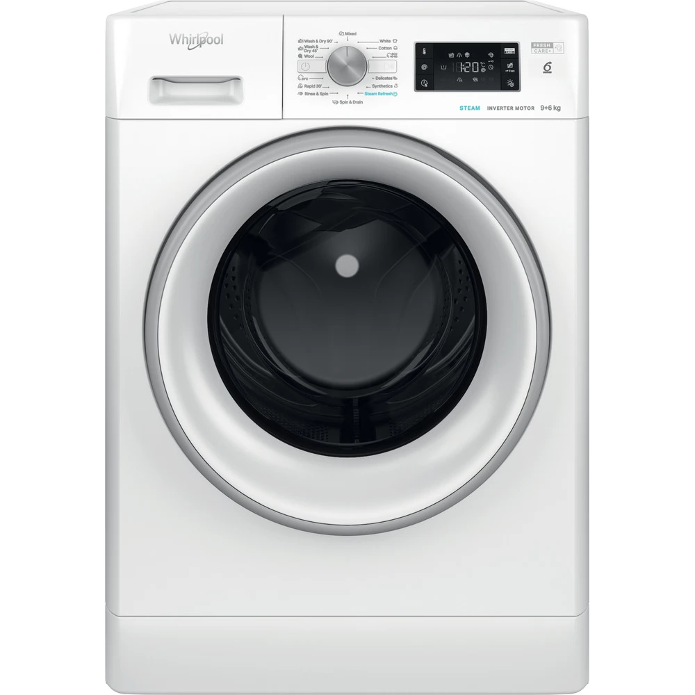 WHIRLPOOL FFWDB 964369 SV EE Mosó-szárítógép szabadonálló elöltöltős D 9/6 kg fehér