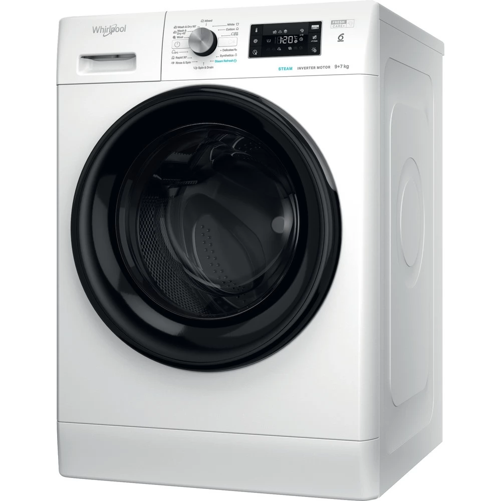 WHIRLPOOL FFWDB 976258 BV EE Mosó-szárítógép szabadonálló elöltöltős E 10/6 kg fehér