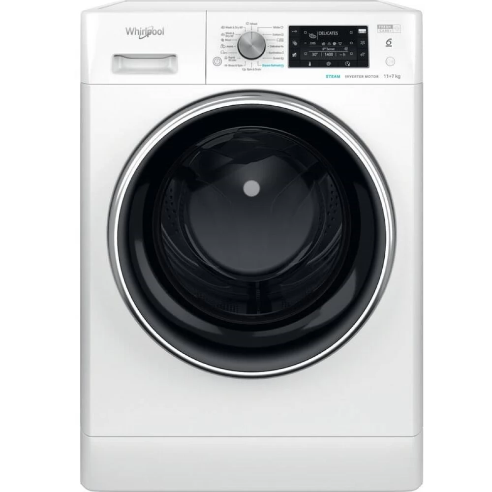 WHIRLPOOL FFWDD 1176258 BCV EE Mosó-szárítógép szabadonálló elöltöltős B 11/7 kg fehér