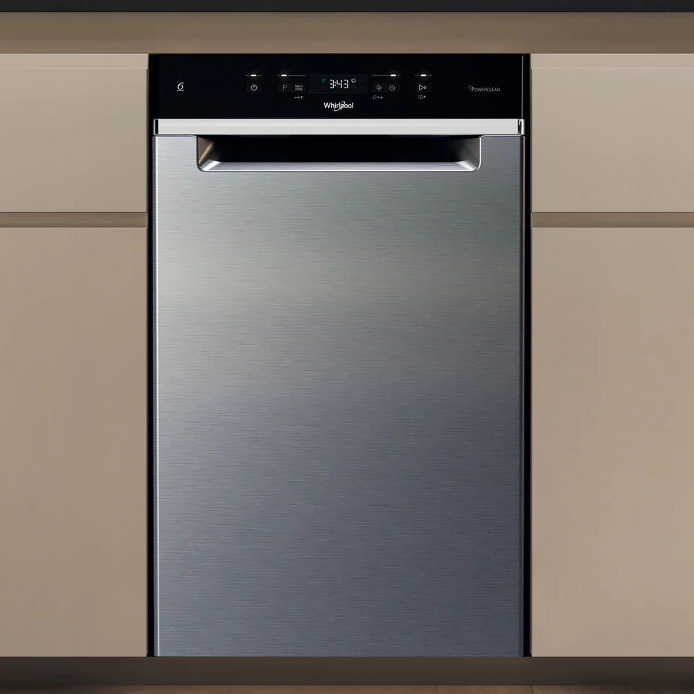 WHIRLPOOL WH3UC10BS7A0X Mosogatógép keskeny 45cm C Inox