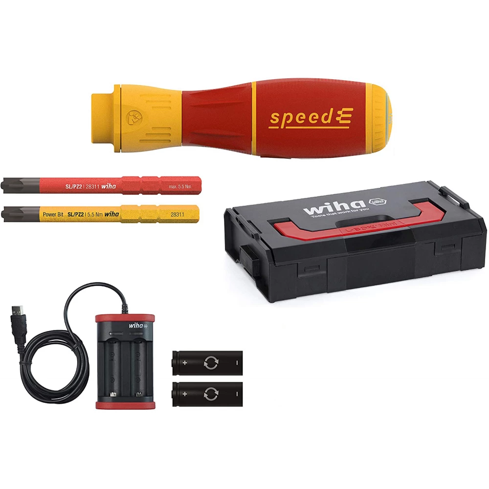 WIHA 44318 SpeedE II csavarhúzó + L-Boxx mini + 2 db akku