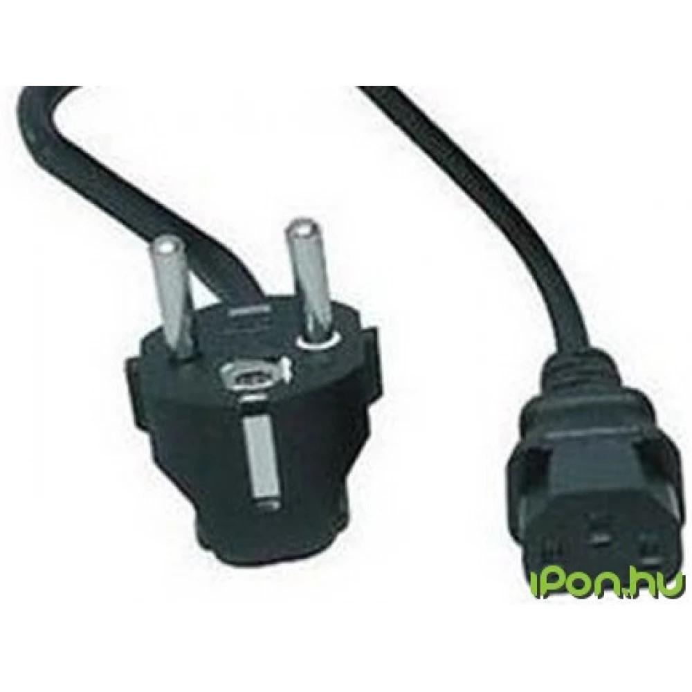 WIRETEK 230V-os IEC Összekötő Fekete 1.8m 2600-3516