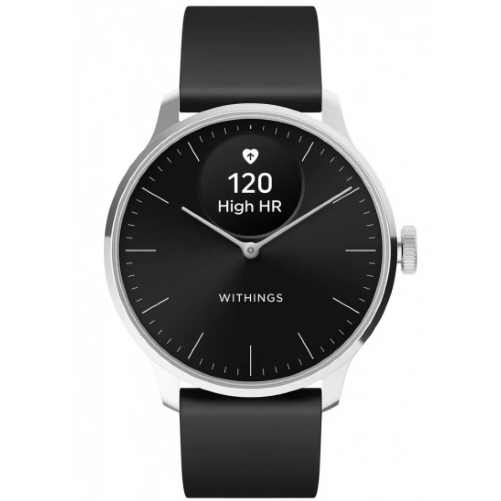 WITHINGS Scanwatch Light 37mm ezüstszínű tok - fekete szíj