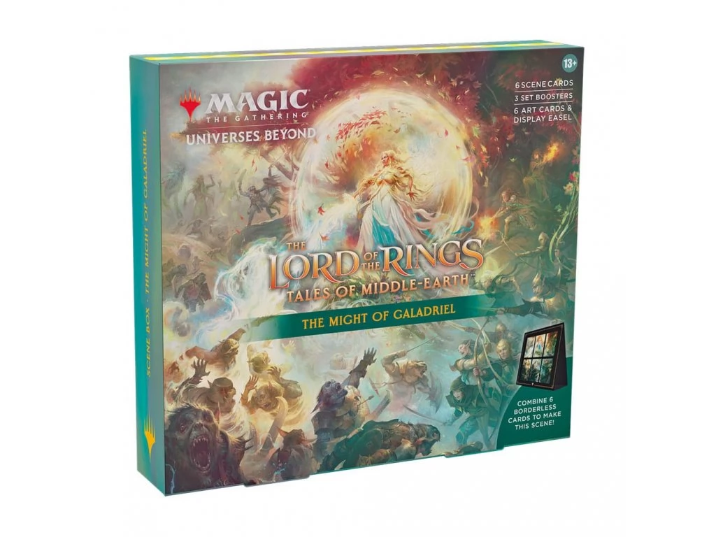WIZARD OF THE COAST Magic the Gathering Universes Beyond The Lord of the Rings: Tales of Middle-Earth - The Might of Galadriel Scene Box kártya csomag