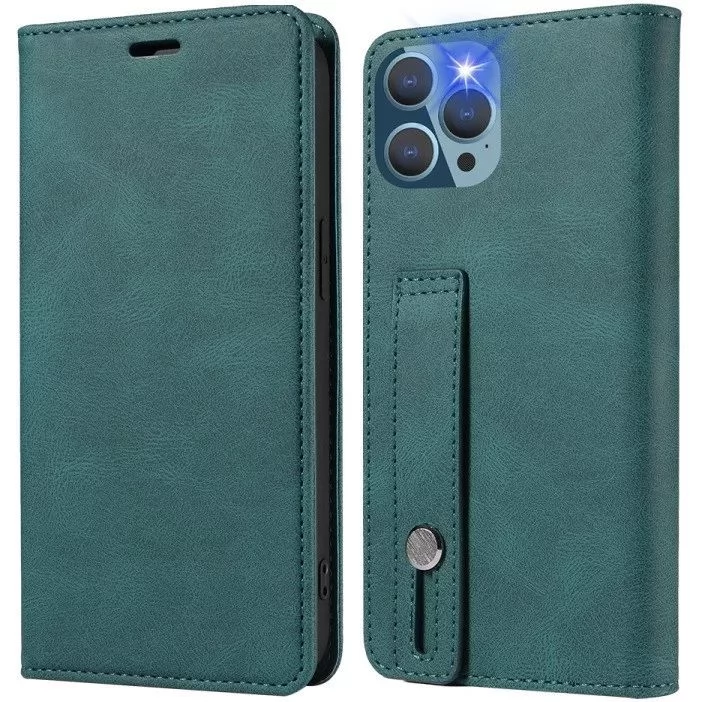 WOOZE Business Plus oldalra nyíló tok iPhone 16 Pro Max zöld